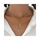 Colar Minimalista com Pingente Triangular Dourado - Aço Inoxidável - Estilo Boho