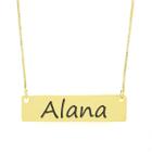 Colar Nome Personalizado Chapinha Gravação Alana Banhado Ouro 18K - 999004228