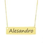 Colar Nome Personalizado Chapinha Gravação Alesandro Banhado Ouro 18K - 999004153