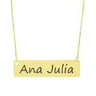 Colar Nome Personalizado Chapinha Gravação Ana Julia Banhado Ouro 18K - 999004236