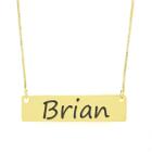 Colar Nome Personalizado Chapinha Gravação Brian Banhado Ouro 18K - 999004012