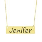 Colar Nome Personalizado Chapinha Gravação Jenifer Banhado Ouro 18K - 999004371