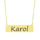 Colar Nome Personalizado Chapinha Gravação Karol Banhado Ouro 18K - 999004392