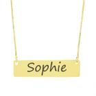 Colar Nome Personalizado Chapinha Gravação Sophie Banhado Ouro 18K - 999004465