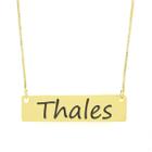 Colar Nome Personalizado Chapinha Gravação Thales Banhado Ouro 18K - 999004124