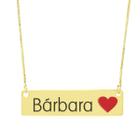 Colar Nome Personalizado Coração Resinado Bárbara Banhado Ouro 18K - 999001243