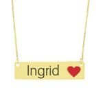 Colar Nome Personalizado Coração Resinado Ingrid Banhado Ouro 18K - 999001352