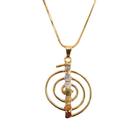 Colar Pingente 7 Chakras Pedra Natural Metal Dourado