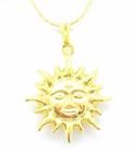 Colar Pingente Sol Banho De Ouro 18k 4684