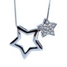 Colar Prateado Strass Estrela CO0196