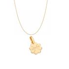 Colar Rommanel Banhado Ouro 18k Pingente Trevo Sorte Amor 42cm