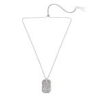 Colar Steve Madden Stone ID Tag Pendant Slider