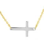 Colar West Coast Jewelry Sideways Cross em aço inoxidável