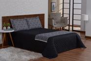 Colcha Cama Casal Queen Com Xale Estampado Preto 4 Peças