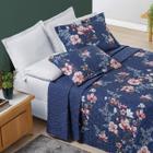 Colcha Cama Floral Casal 7 Peças Lençol E Fronhas Encantada - Enxoval Vip