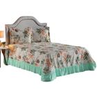 Colcha Casal Queen 3 Peças Charlotte Cobre Leito Cama Box Quarto Casal Tecido Estampado com Porta Travesseiro