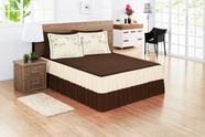 Colcha Cobre Leito Bordado Para Cama Casal Box King Marrom