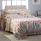 Colcha Cobre Leito Cama King Kit 3 Peças Firenze Tecido Piquet Estampado Toque Macio