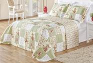 Colcha Cobre Leito Casal Bouti Dupla Face Patchwork Verde