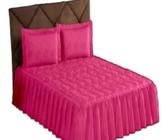 Colcha Desejo Bordada Para Cama Casal Padrão Com Babado Kit 3 Peças Cama Posta!