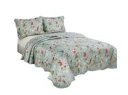 Colcha Dupla Face Queen 3 Peças Patchwork Alana Camesa