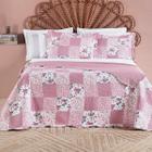 Colcha Estampada Casal 200 Fios Com Porta Travesseiro Valley 03 Peças Le Rose