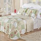 Colcha Estampada Dupla Face Bouti Queen 03 Peças - Patchwork Verde