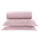 Colcha King Sultan com Porta Travesseiro Velvet Veludo Rosa Cristal