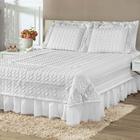 Colcha Queen Romantica Micropercal 200 Fios 5 Peças - Branco