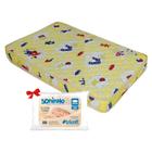 Colchão Berço Cercadinho Chiqueirinho Babyluck 60x90x10cm +Travesseiro - LUCKSPUMA