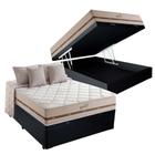 Colchão Casal De Molas Ensacadas - Anjos - Classic 138cm + Cama Box Com Baú Casal Preto