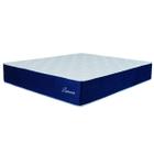 Colchão Casal King Molas Ensacadas Lamore 193x203x32cm Azul Veludo/ Malha Branca Hellen - Suporta até 110kg por Pessoa - SINIFLEX