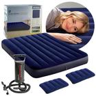 Colchão Inflável Casal C/ Bomba de Encher e 2 Travesseiros - Intex