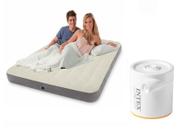 Colchão Inflável Casal Queen Intex FIBER TECH Camping 64103 com Bomba de Inflar Elétrica USB Bivolt Intex QuickFill 150 66616