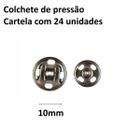 Colchete de pressão Tamanho 10mm Cor Chumbo - Cartela com 24 unidades (Artepunto)