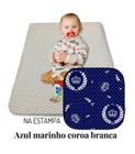 Colchonete Colchão Infantil Bebê 90X60 Marinho Coroa Branca