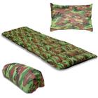 Colchonete Solteiro com Travesseiro Camuflado Camping F.a. Colchoes