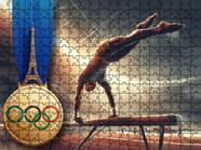 Coleção 2 Quebra-cabeças Esportes Olimpicos Ginastica Olimpica de 60 peças