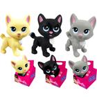 Coleção 3 Gatinhos Mini Pets Barbie Preto Cinza e Bege Pupee