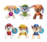 Coleção 6 Bonecos Pelúcia Patrulha Canina Musical Infantil