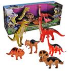 Coleção 6 Dinossauros Evolução - Adijomar Brinquedos