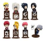 Coleção 8 Peças Boneco Naruto Sasuke Kakashi Gaara Itachi