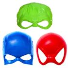 Coleção com 3 Máscaras Huk Capitão Americano e Spider Aranha Infantil - Toy Master