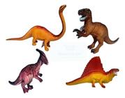 Coleção Com 4 Brinquedo Dinossauro Borracha Tamanho Grande - toys