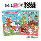 Coleção Cute & Comfy Coloring Book for Adults Bobbie Goods Kit com 2 - Farm e Christmas - ciranda cultural