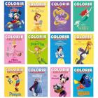 Coleção de 12 Livros para Colorir com Personagens da Disney - Editora Bicho Esperto