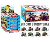 Coleção Hot Wheels Mini Monster Trucks Marvel C/8 Carrinhos