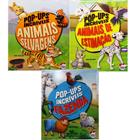 Coleção pop-up animais incríveis - 3 livros - Happy Books
