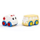 Coleção Puff Cars com 2 Carrinhos em Vinil Ambulancia e Fun