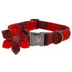 Coleira de Cachorro com Design de Flores de Natal - Rabinho Elegante